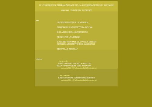 4ª CONFERENZA internazionale sul restauro