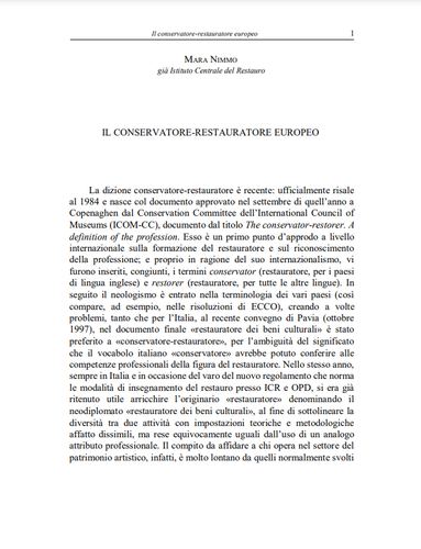 4ª CONFERENZA internazionale sul restauro