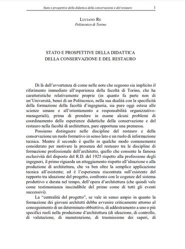4ª CONFERENZA internazionale sul restauro