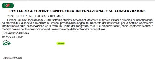 7ª CONFERENZA internazionale sul restauro