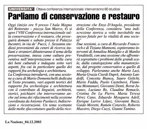 8ª CONFERENZA internazionale sul restauro