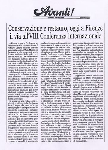 8ª CONFERENZA internazionale sul restauro