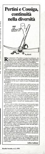 Zeffiro Ciuffoletti, Pertini e Cossiga, Realtà Sociale, numero 2, 1991