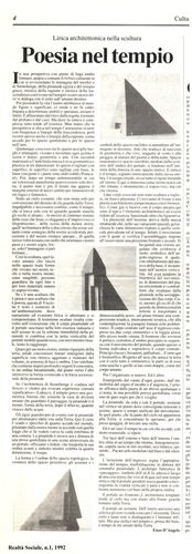 Enzo D'Angelo, Poesia nel tempio, Realtà Sociale, numero 1, 1992