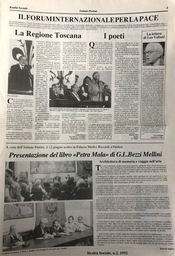 Il Forum internazionale per la pace - Enzo D'Angelo, Presentazione del libro Petramala di Mellini, Realtà Sociale, numero 2, 1992