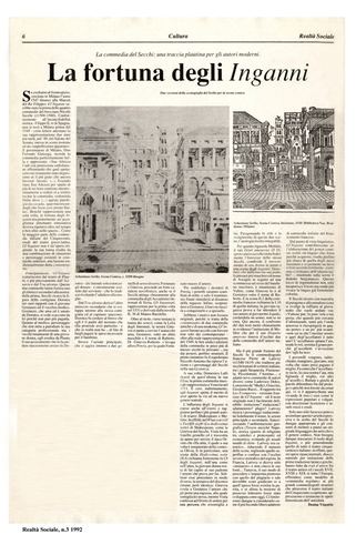 Denise Visentin, La fortuna degli inganni, Realtà Sociale, numero 3, 1992
