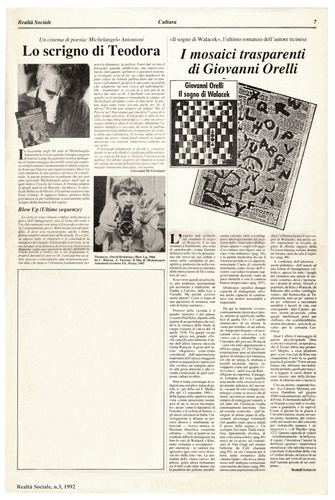 Giovanni De Girolami, Lo scrigno di Teodora - Rudolf Schürch, I mosaici trasparenti, Realtà Sociale, numero 3, 1992