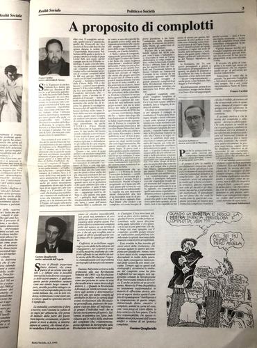Franco Cardini, Giovanni Sabbatucci, Gaetano Quagliariello, A proposito di complotti, Realtà Sociale, numero 3, 1993