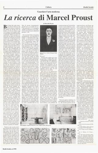 Marcelin Pleynet, La ricerca di Marcel Proust (Parte 2), Realtà Sociale, numero 4, 1993